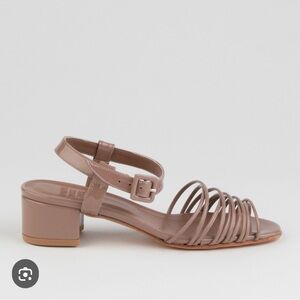 Maryam Nassir Zadeh Strappy Patent Mid Heel Sandal